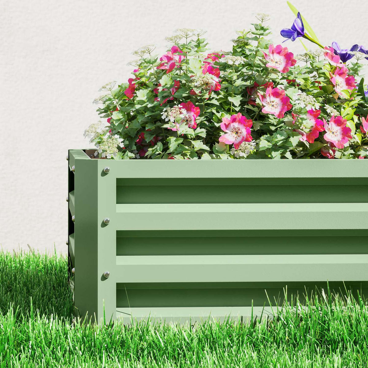 Raised bed made of steel, weather-resistant plant bed, cold frame, garden bed, flower box, rust-proof, plant box, plant pot, 120 x 60 x 30.5 cm for garden, balcony, vegetable bed for flowers, plants, vegetables