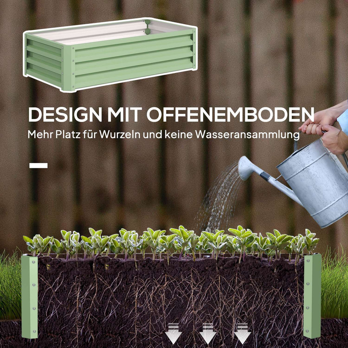 Raised bed made of steel, weather-resistant plant bed, cold frame, garden bed, flower box, rust-proof, plant box, plant pot, 120 x 60 x 30.5 cm for garden, balcony, vegetable bed for flowers, plants, vegetables