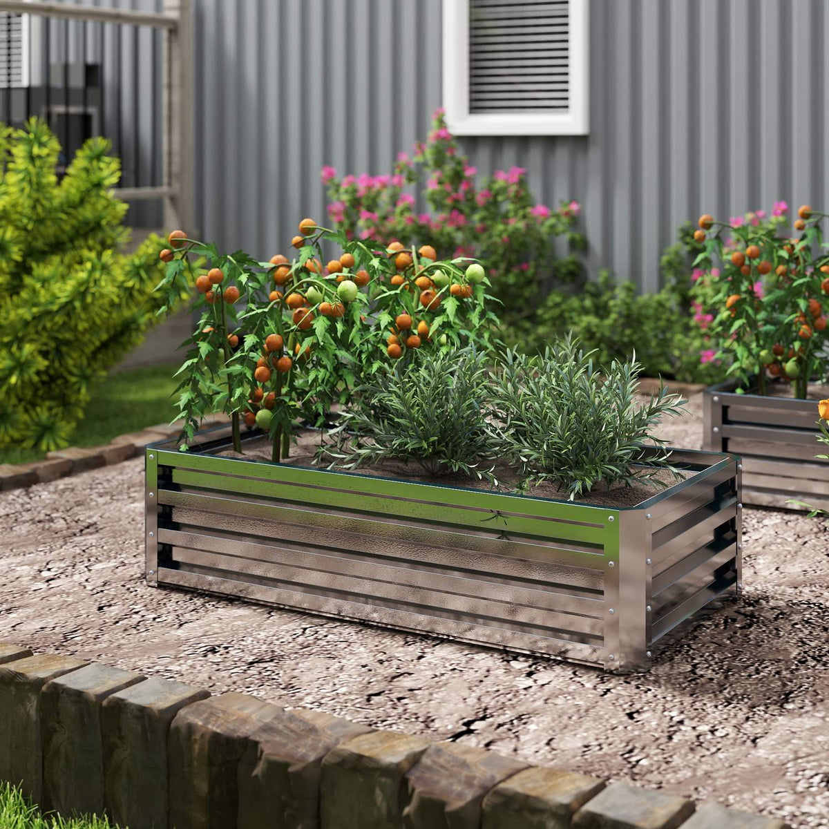 Raised bed made of steel, weather-resistant plant bed, cold frame, garden bed, flower box, rust-proof, plant box, plant pot, 120 x 60 x 30.5 cm for garden, balcony, vegetable bed for flowers, plants, vegetables