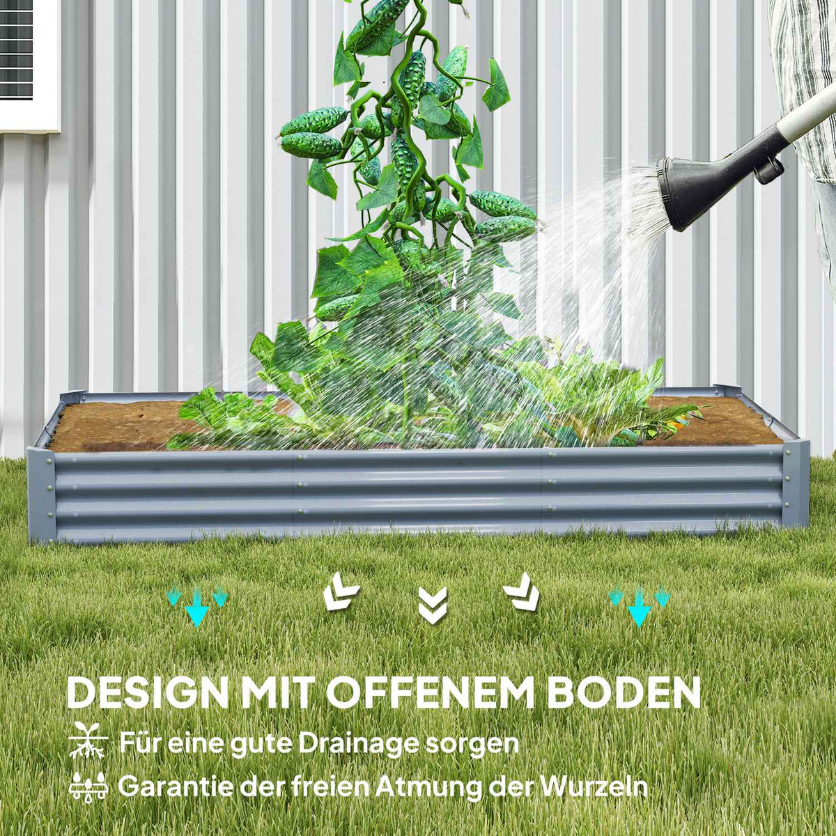 Raised bed made of steel, weather-resistant plant bed with anti-cut edge, cold frame, garden bed, rust-proof plant box, plant pot, 240 x 120 x 30 cm for garden, balcony, vegetable bed for flowers, vegetables
