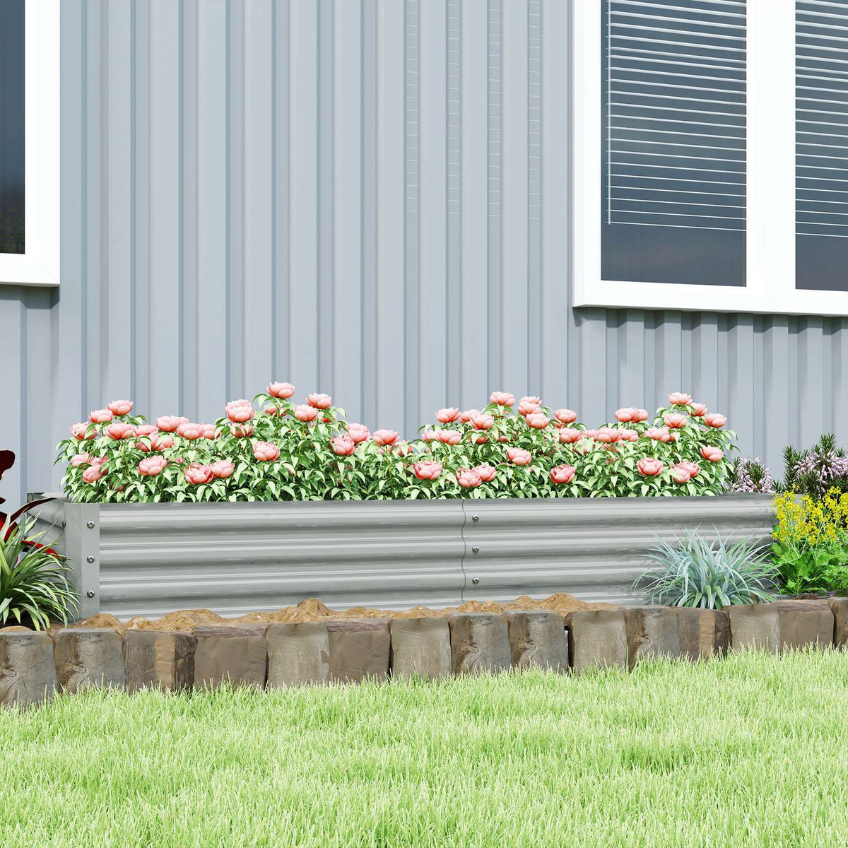 Raised bed made of steel, weather-resistant plant bed with anti-cutting edge, cold frame, garden bed, rust-proof plant box, plant pot, 180 x 90 x 30 cm for garden, balcony, vegetable bed for flowers, vegetables