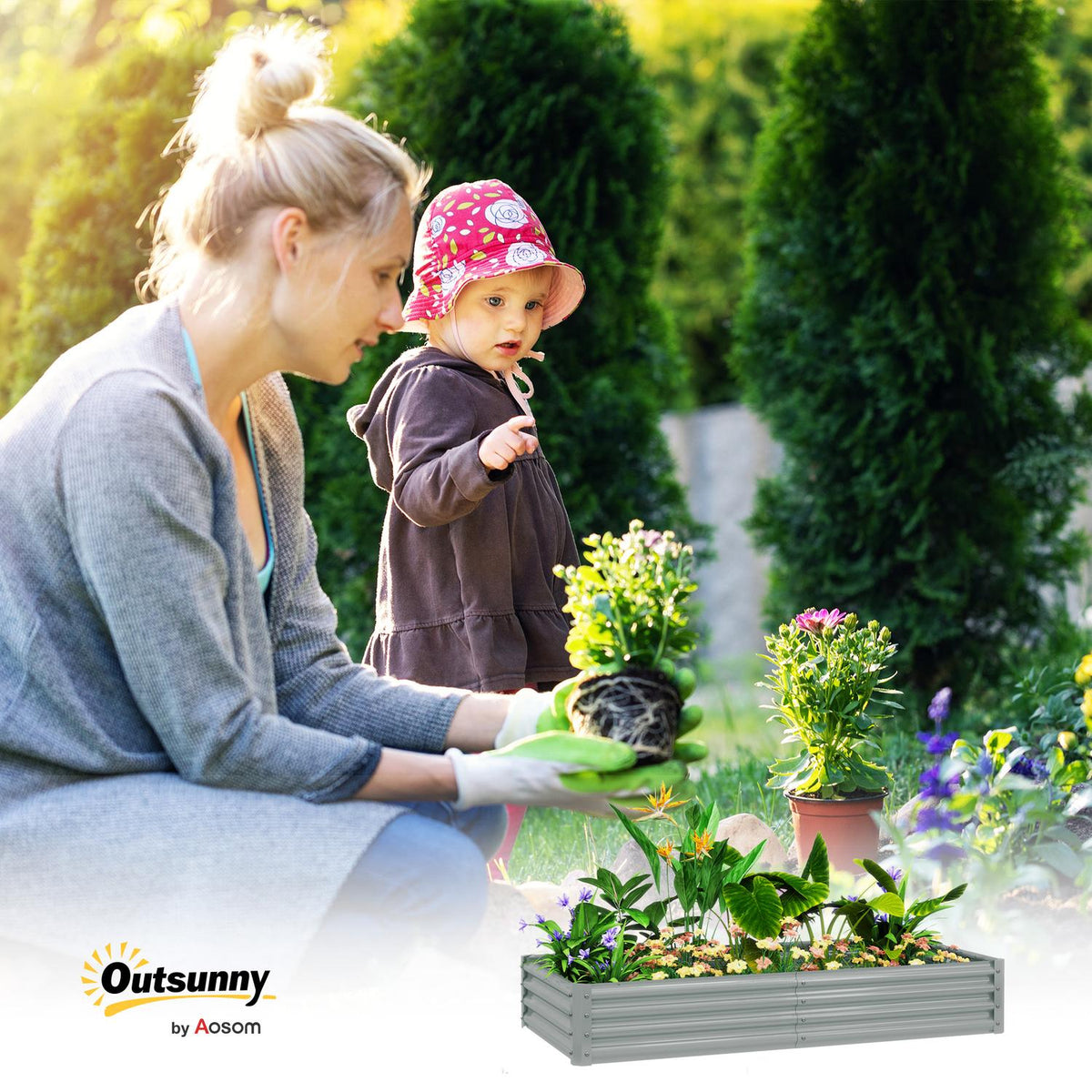 Raised bed made of steel, weather-resistant plant bed with anti-cutting edge, cold frame, garden bed, rust-proof plant box, plant pot, 180 x 90 x 30 cm for garden, balcony, vegetable bed for flowers, vegetables