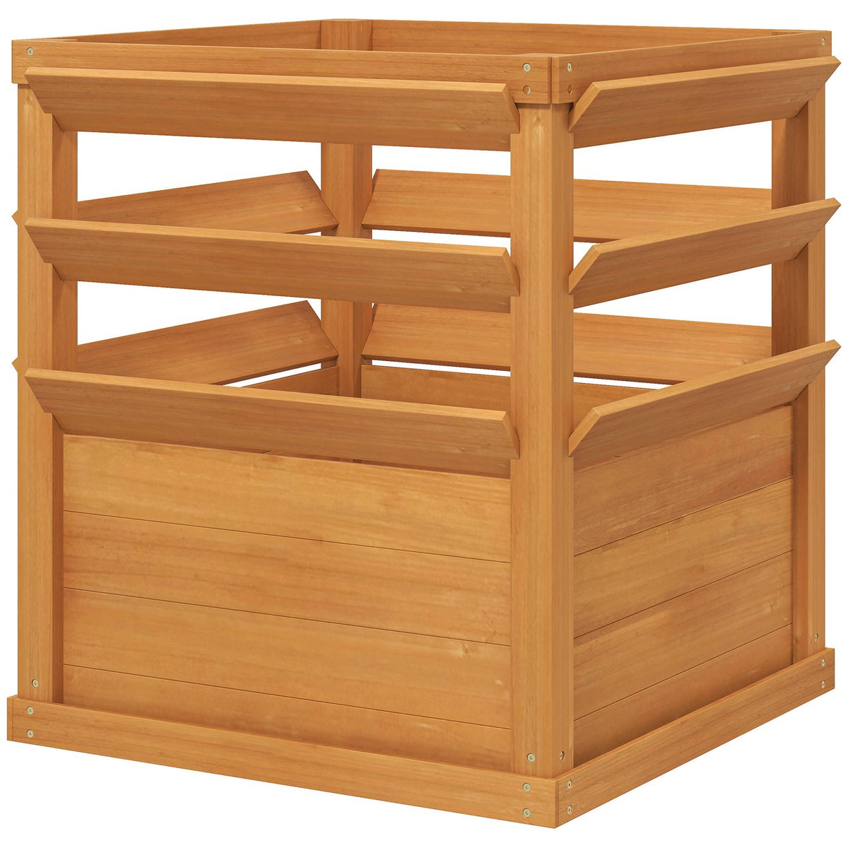 Raised bed planter with trellis, trellis planter flower box wood 65 x 65 x 60 cm caramel brown