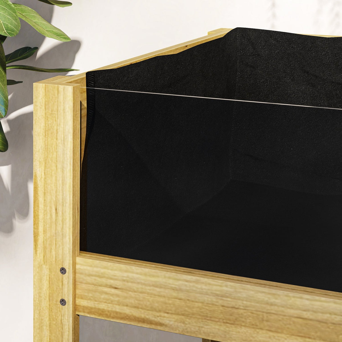 Raised bed with acrylic panels, raised herb bed with drainage holes, wooden plant box, weatherproof vegetable bed, garden bed, plant bed for garden, balcony, 110 x 50 x 80 cm natural wood