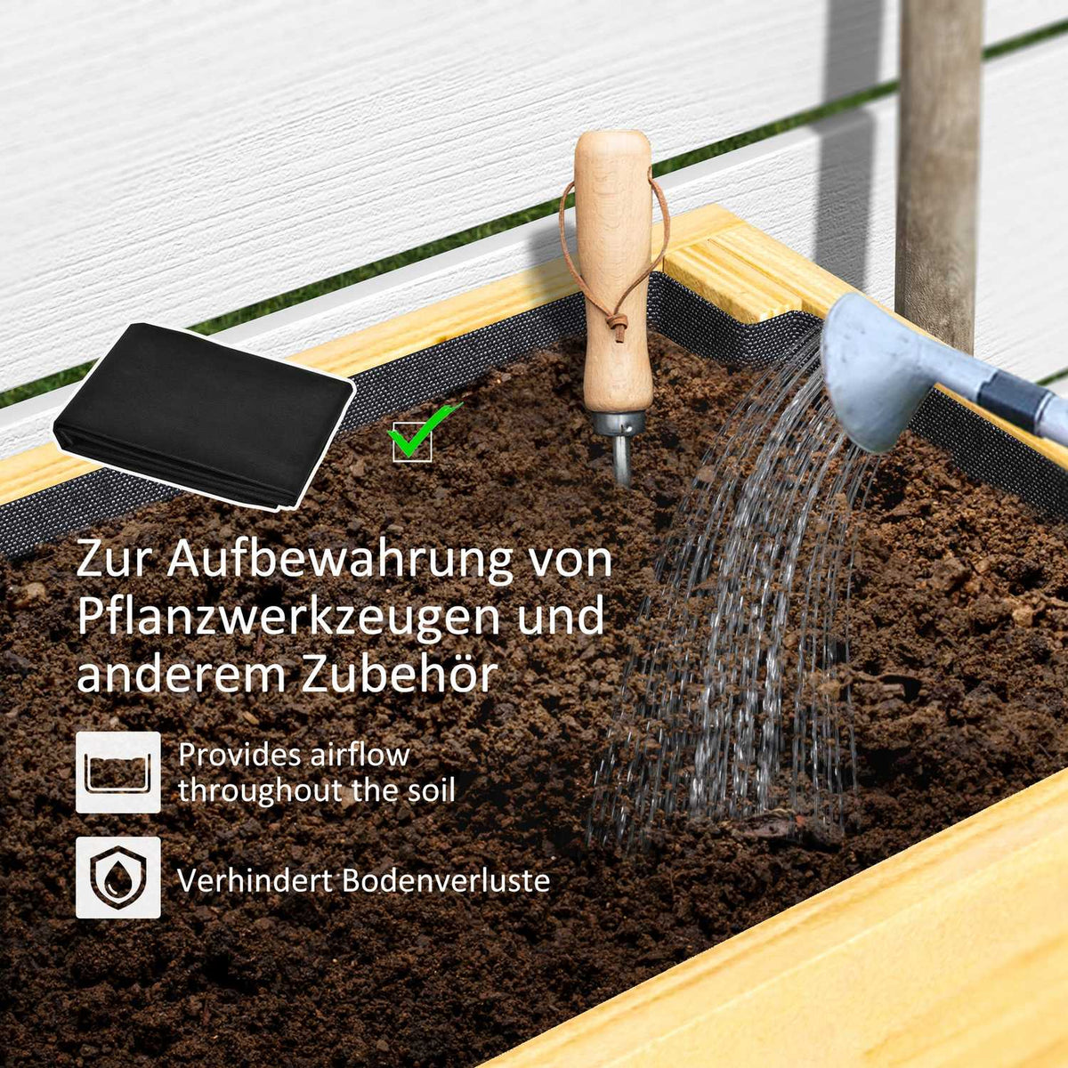 Raised bed with shelf, raised herb bed with drainage holes, wooden plant box, weatherproof vegetable bed, garden bed, plant bed for garden, balcony, 100 x 30 x 70.5 cm natural wood