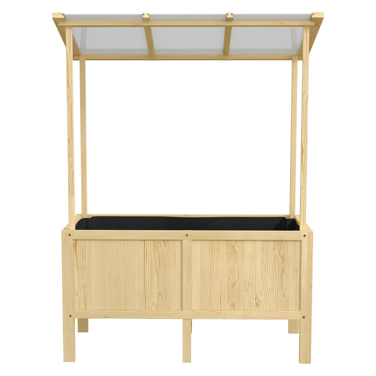Raised bed wooden cold frame with lid 110x60x152cm plant box with non-woven fabric for garden balcony nature