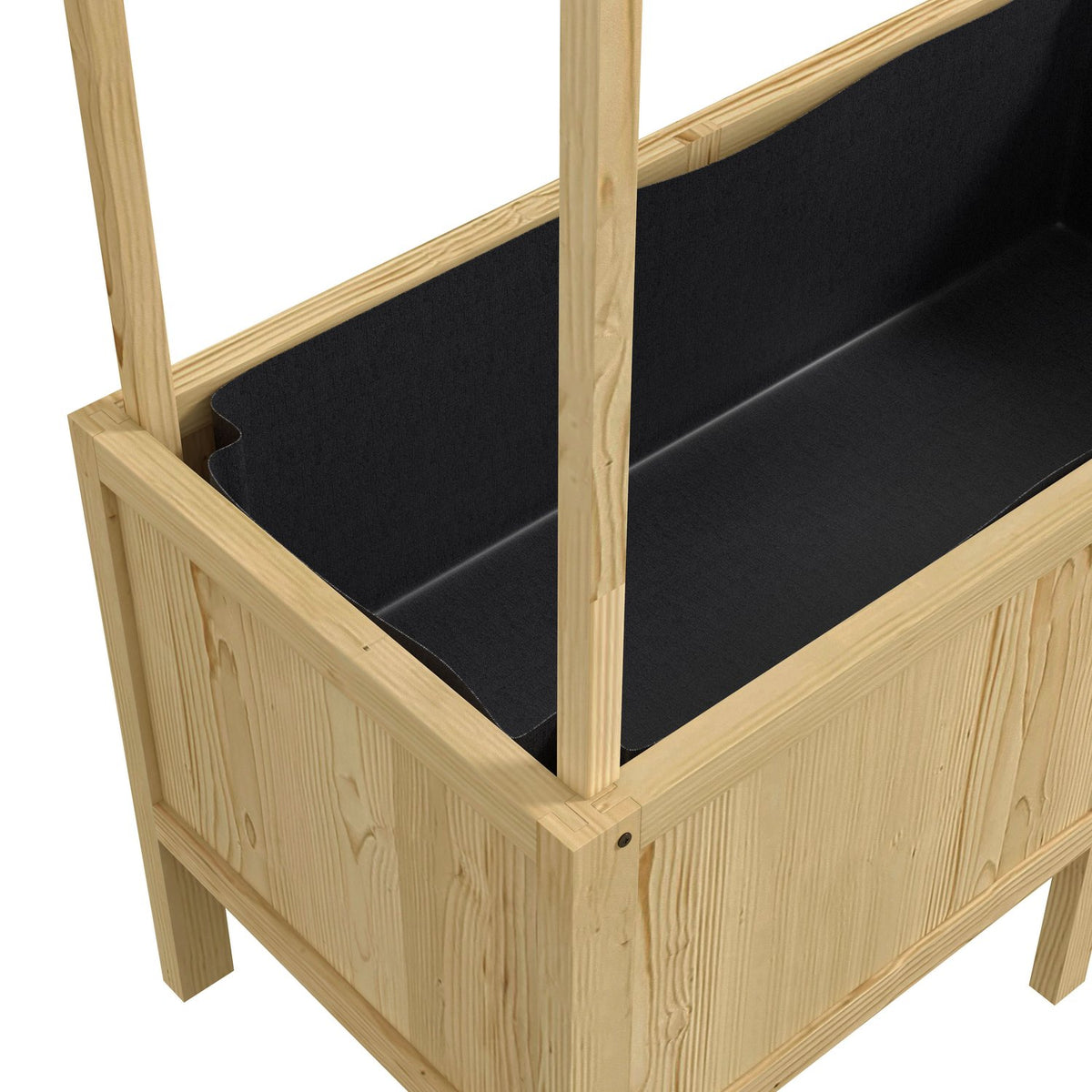 Raised bed wooden cold frame with lid 110x60x152cm plant box with non-woven fabric for garden balcony nature