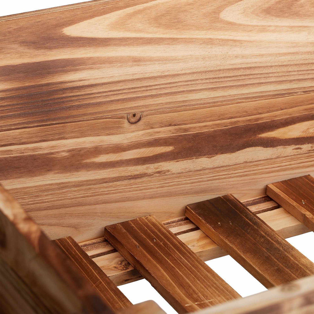 Raised bed wood flamed