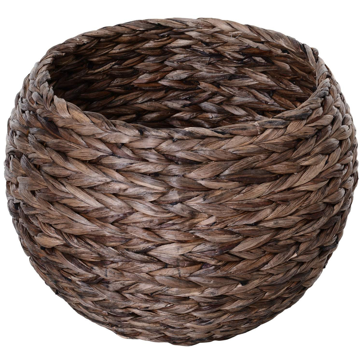 Rattan Cat Basket Cozy Cat Cave Made Of Water Hyacinth, Dark Brown, Ideal For Living Room, 50X42X60Cm