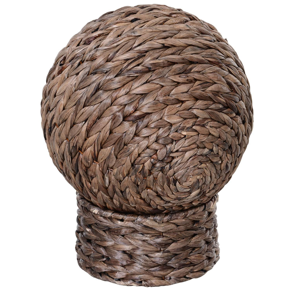 Rattan Cat Basket Cozy Cat Cave With Cushion, Pet Bed Made Of Water Hyacinth, Dark Brown, 42X33X52Cm