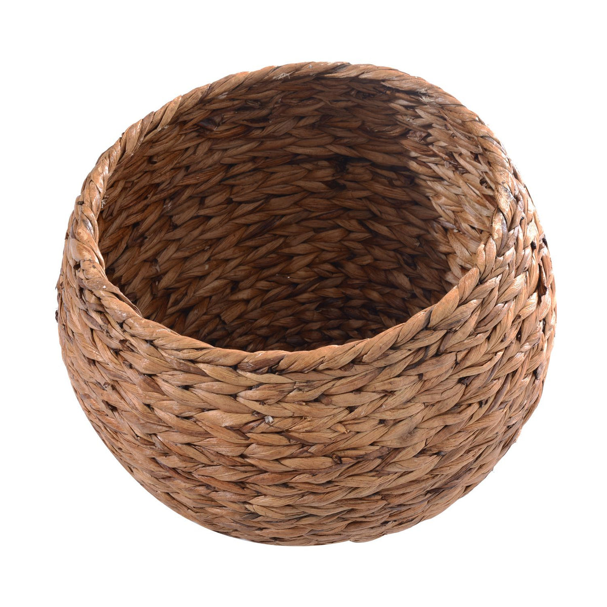 Rattan Cat Cave Cat Bed With Cushion, Water Hyacinth Pet Bed, Light Brown, 50X42X60Cm