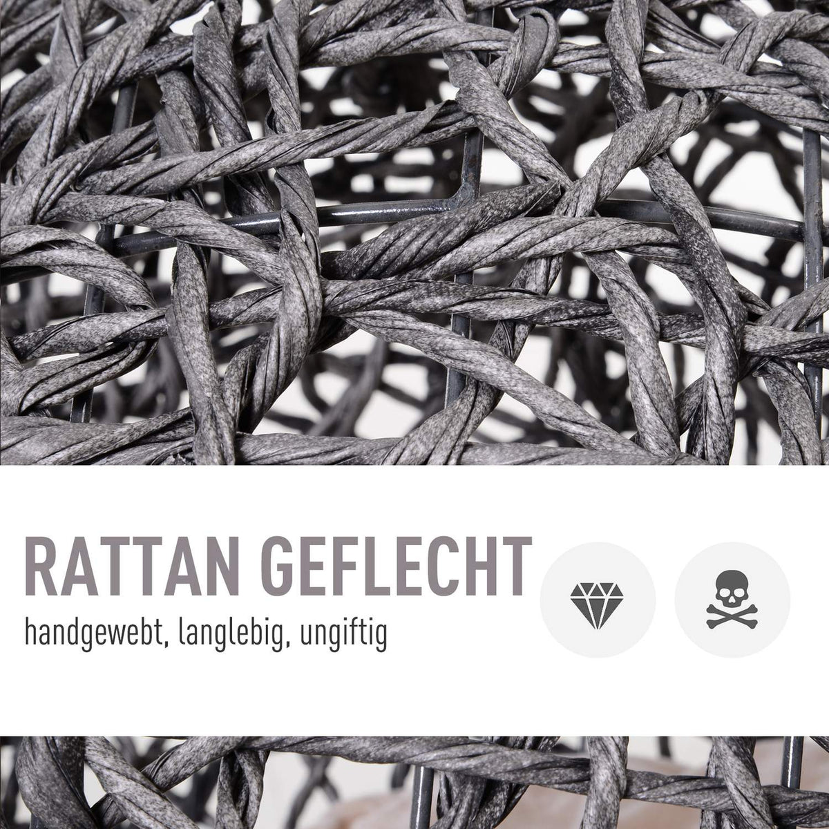 Rattan Cat House Elegant Cat Cave With Cushions, Raised Feet, Silver Grey, Ø52X58Cm