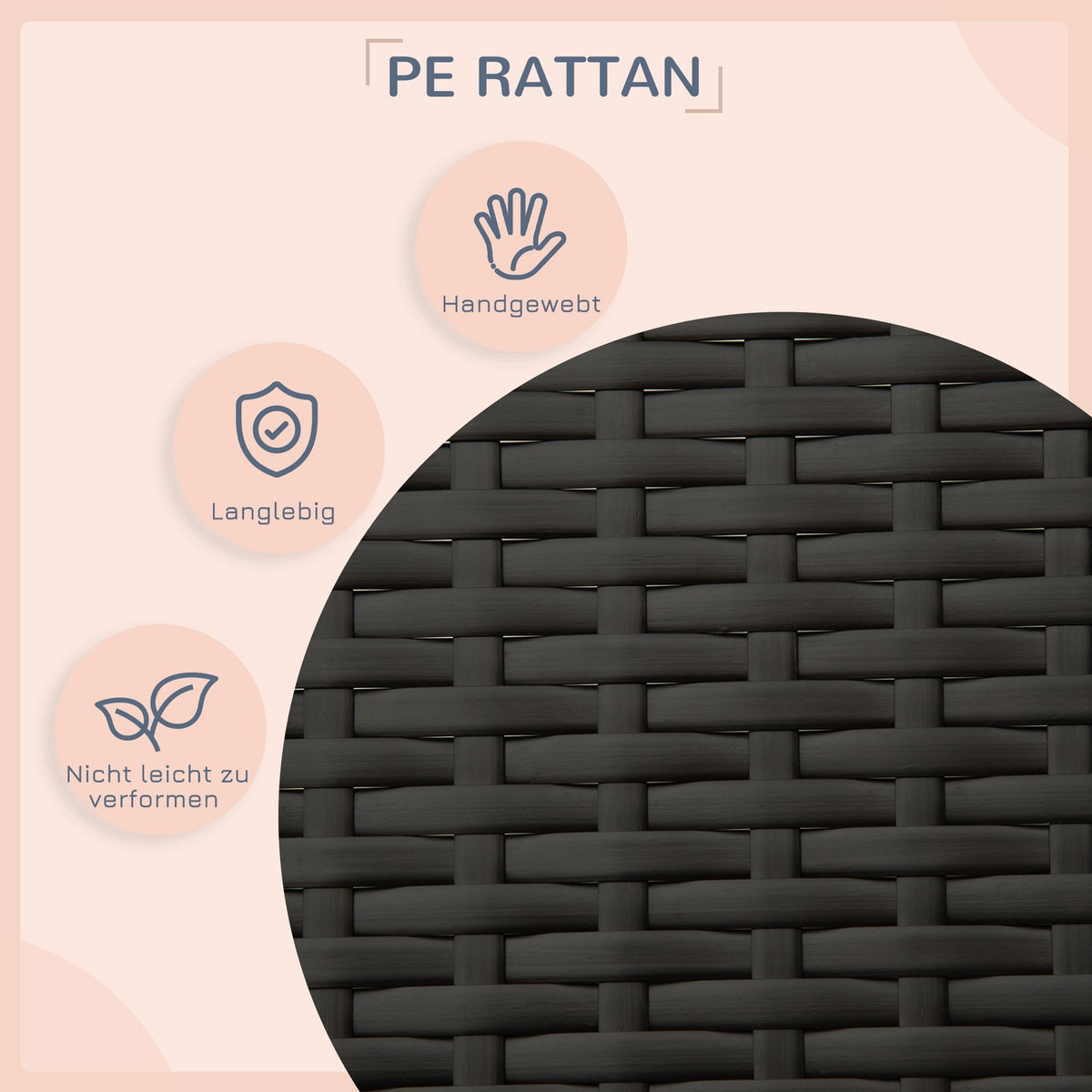 Rattan Dog House With Cushion, House-Shaped Dog Bed, Outdoor Dog House, Steel Frame, Pp, Coffee Brown, 98 X 69 X 73 Cm