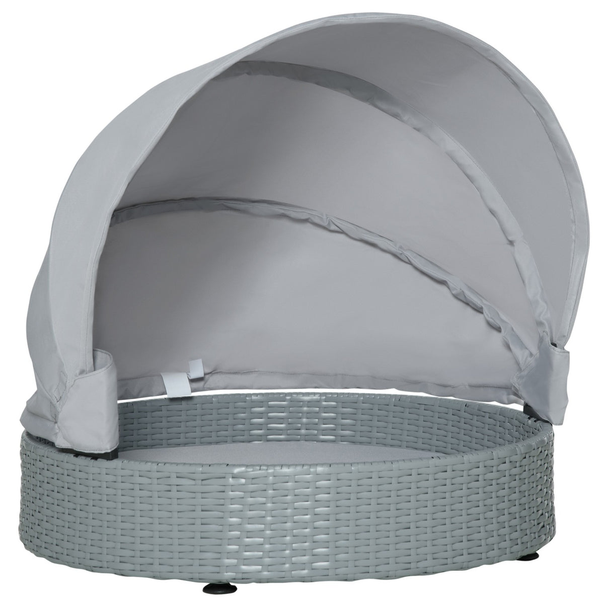 Rattan Dog House With Cushion, Pet Bed, Outdoor, Gray, 76X76X60Cm