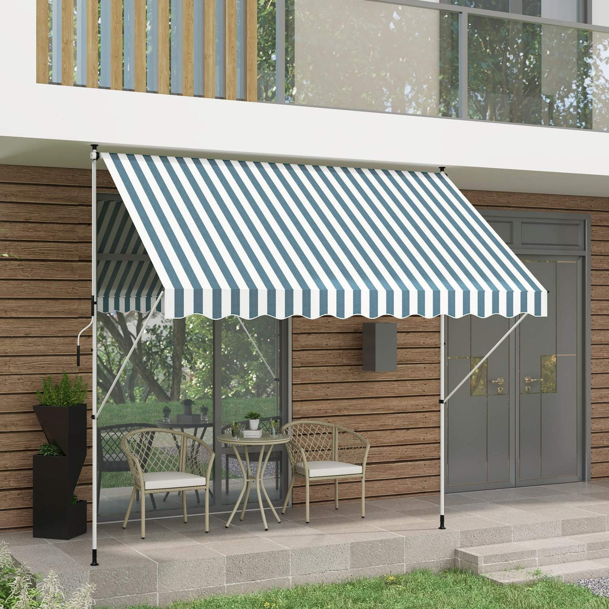 Rattan Garden Furniture Set 3 Pieces, Garden Set With Coffee Table, 2 Chairs, Balcony Furniture Set With Cushions, Garden Seating Group, Khaki