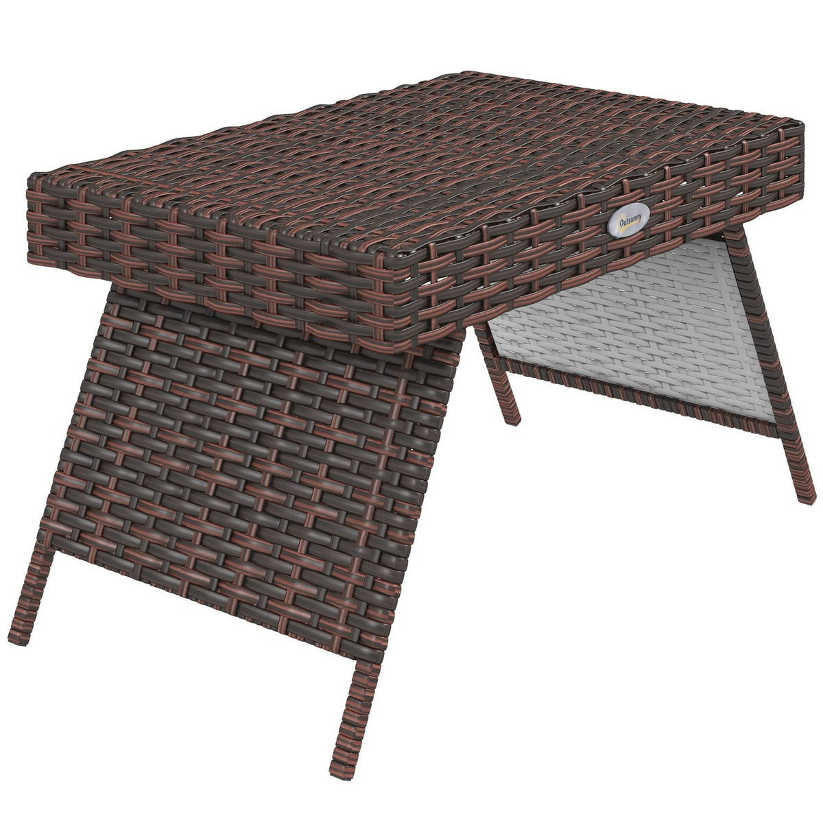 Rattan Garden Table Folding Table Weatherproof Brown 60X41X41Cm
