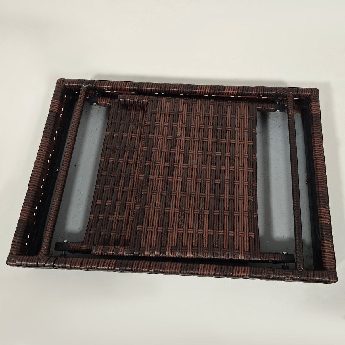 Rattan Garden Table Folding Table Weatherproof Brown 60X41X41Cm
