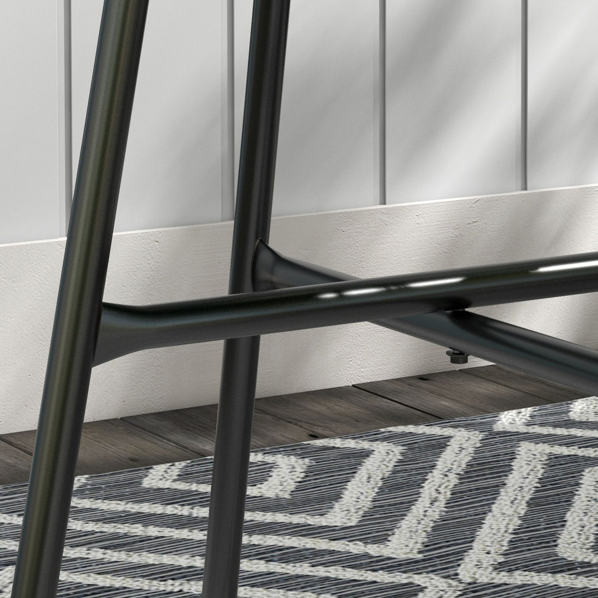 Rattan Side Table, Bistro Table, Coffee Table With Glass Table Top, Round, For Terrace, Balcony, Black + Gray, 50X50X50Cm