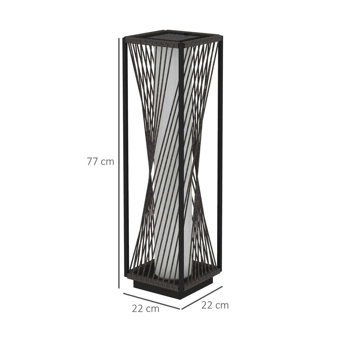 Rattan Solar Floor Lamp with Light Sensor 25 LEDs Solar Lamps in Boho Style IP44 Waterproof Solar Light Solar Lamp Outdoor Lamp Battery Solar Lantern for Garden Balcony Outdoor Lawn Yard