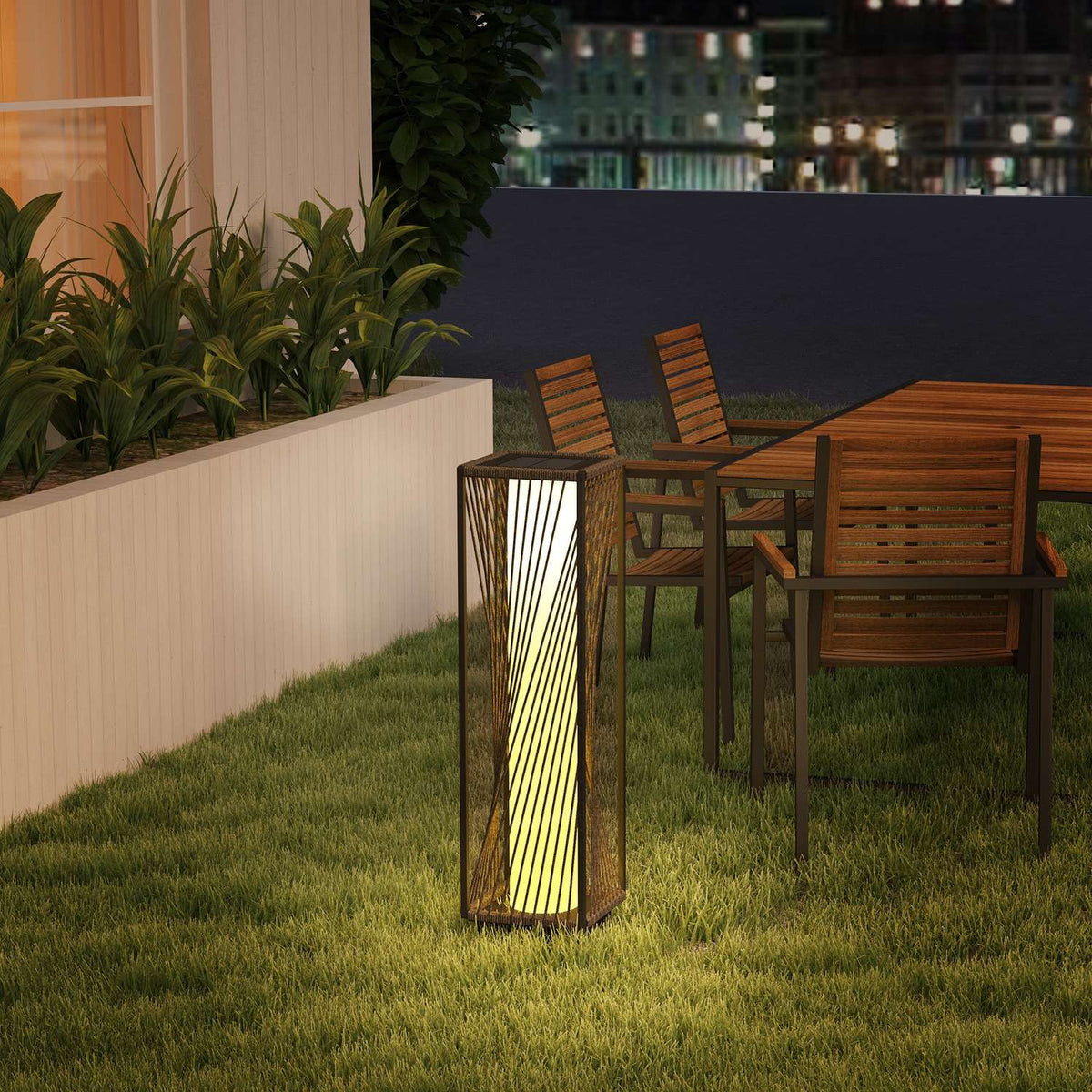 Rattan Solar Floor Lamp with Light Sensor 25 LEDs Solar Lamps in Boho Style IP44 Waterproof Solar Light Solar Lamp Outdoor Lamp Battery Solar Lantern for Garden Balcony Outdoor Lawn Yard