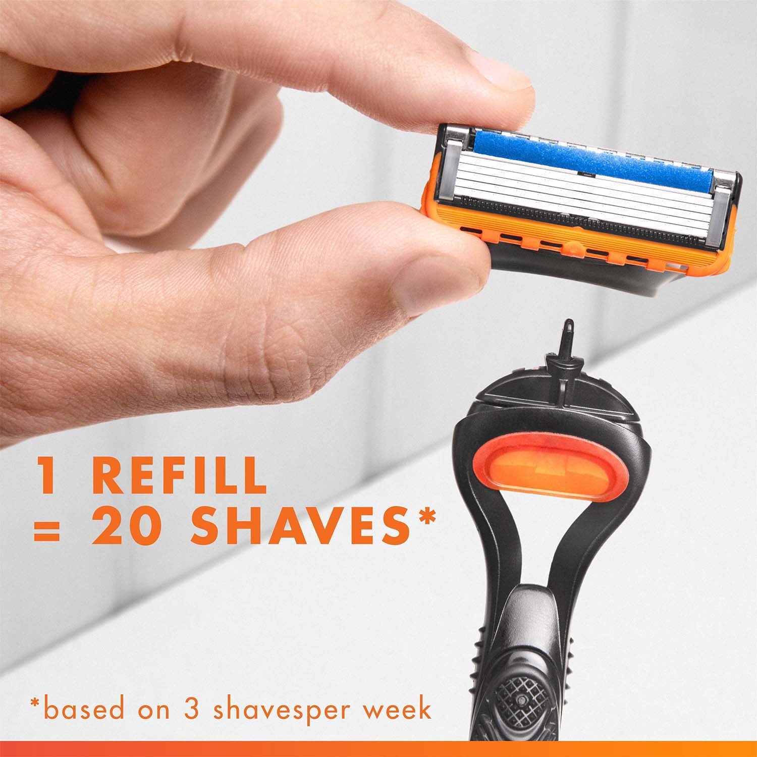 Razor Blades Fusion5, 16-Pack, 5 Sharp Blades, Lubricating Strip