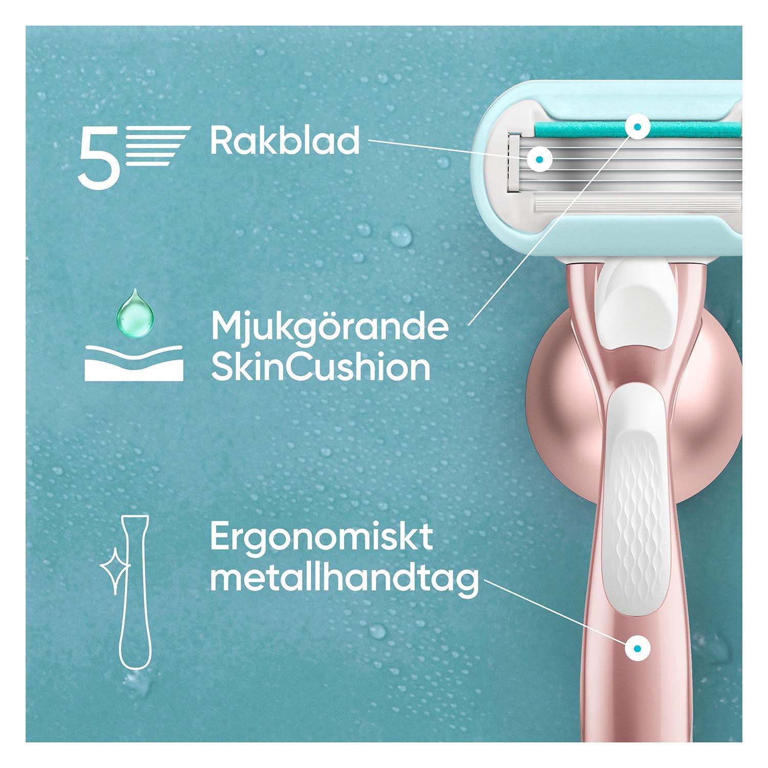 Razor Blades for Sensitive Skin, 5-Blade, 4 Pack