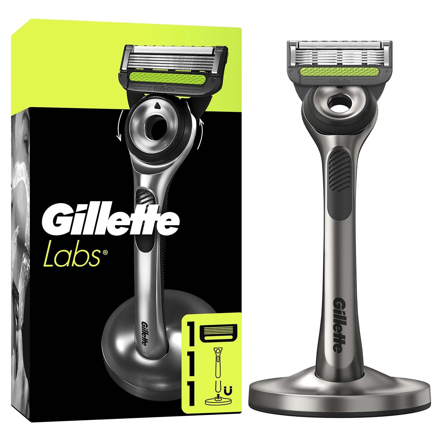 Razor With Exfoliating Bar, Magnetic Stand, 1 Razor Blade