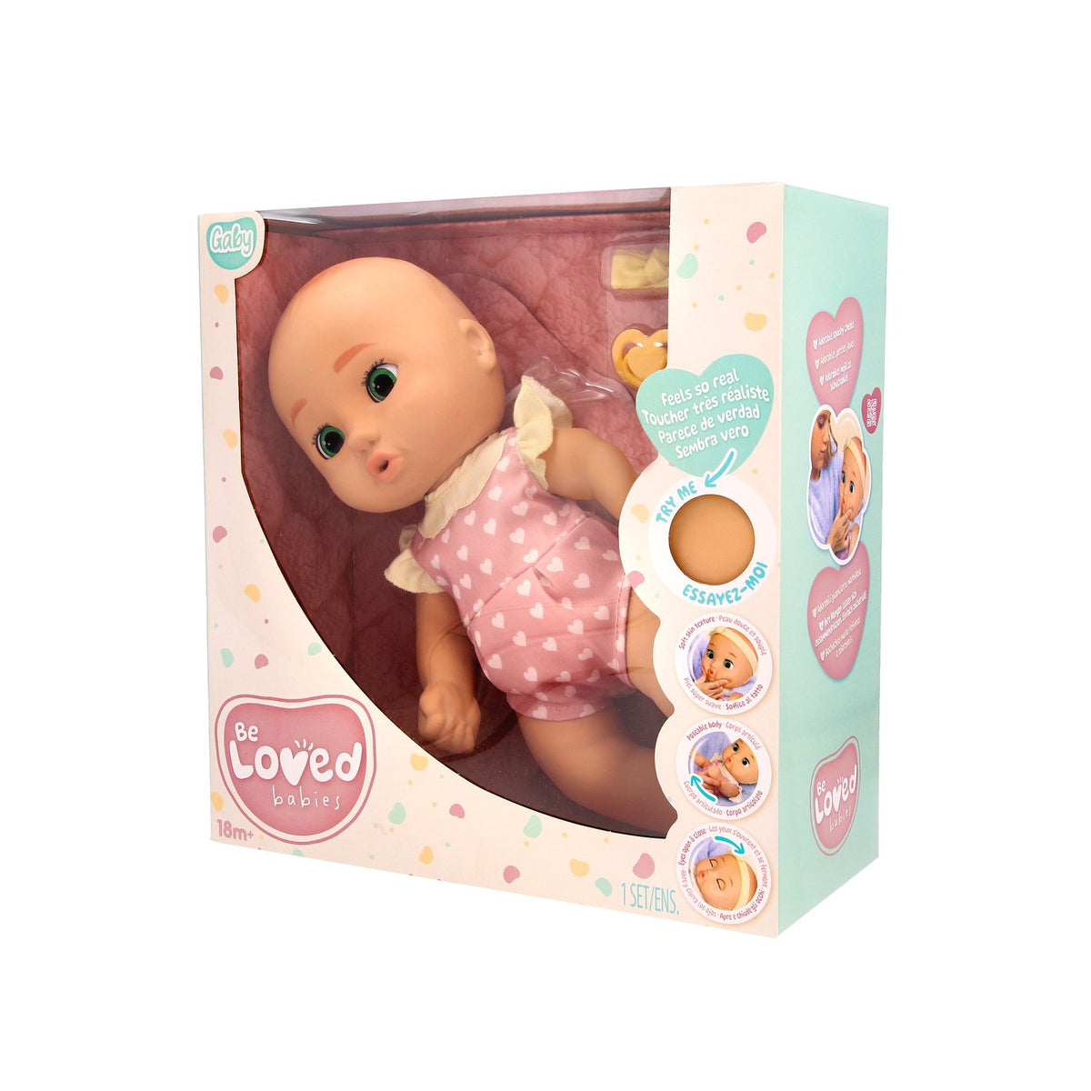 Realistic Baby Doll, 38 cm, Pink Outfit with Accessories