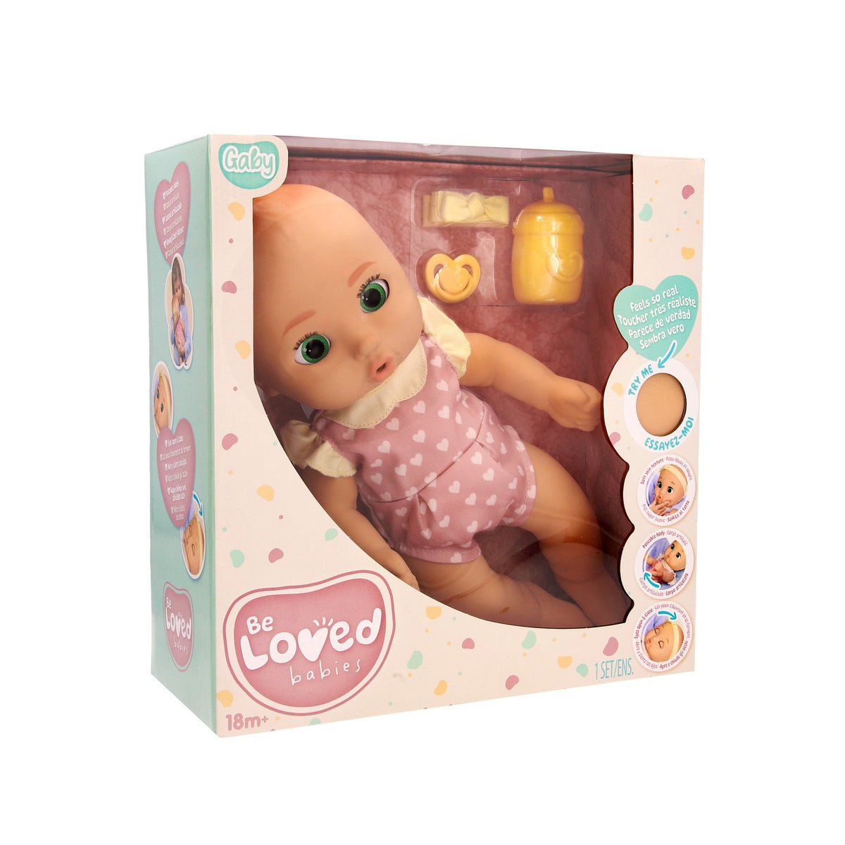 Realistic Baby Doll, 38 cm, Pink Outfit with Accessories