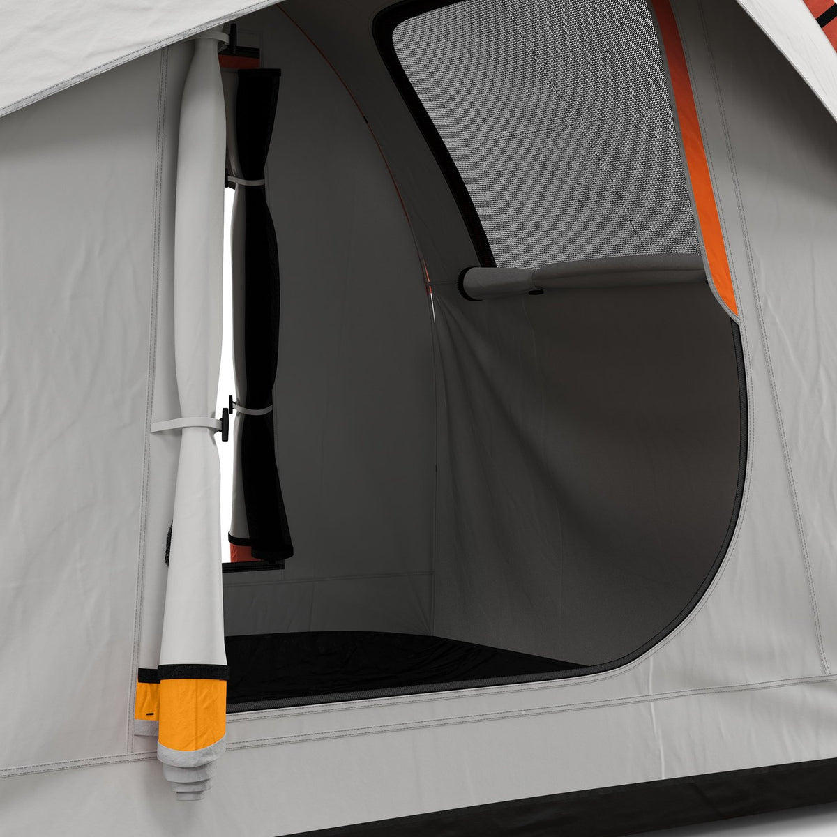 Rear tent car dome tent for 6 people with 3 doors and windows, tailgate tent for caravans and SUVs made of polyester, light gray