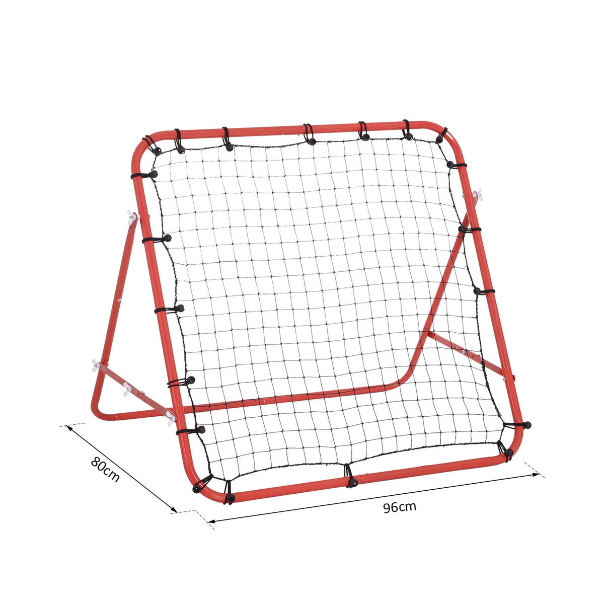 Rebounder Football Rebound Wall Goal Net For Football Adjustable Angle Red + Black 96 X 80 X 96 Cm