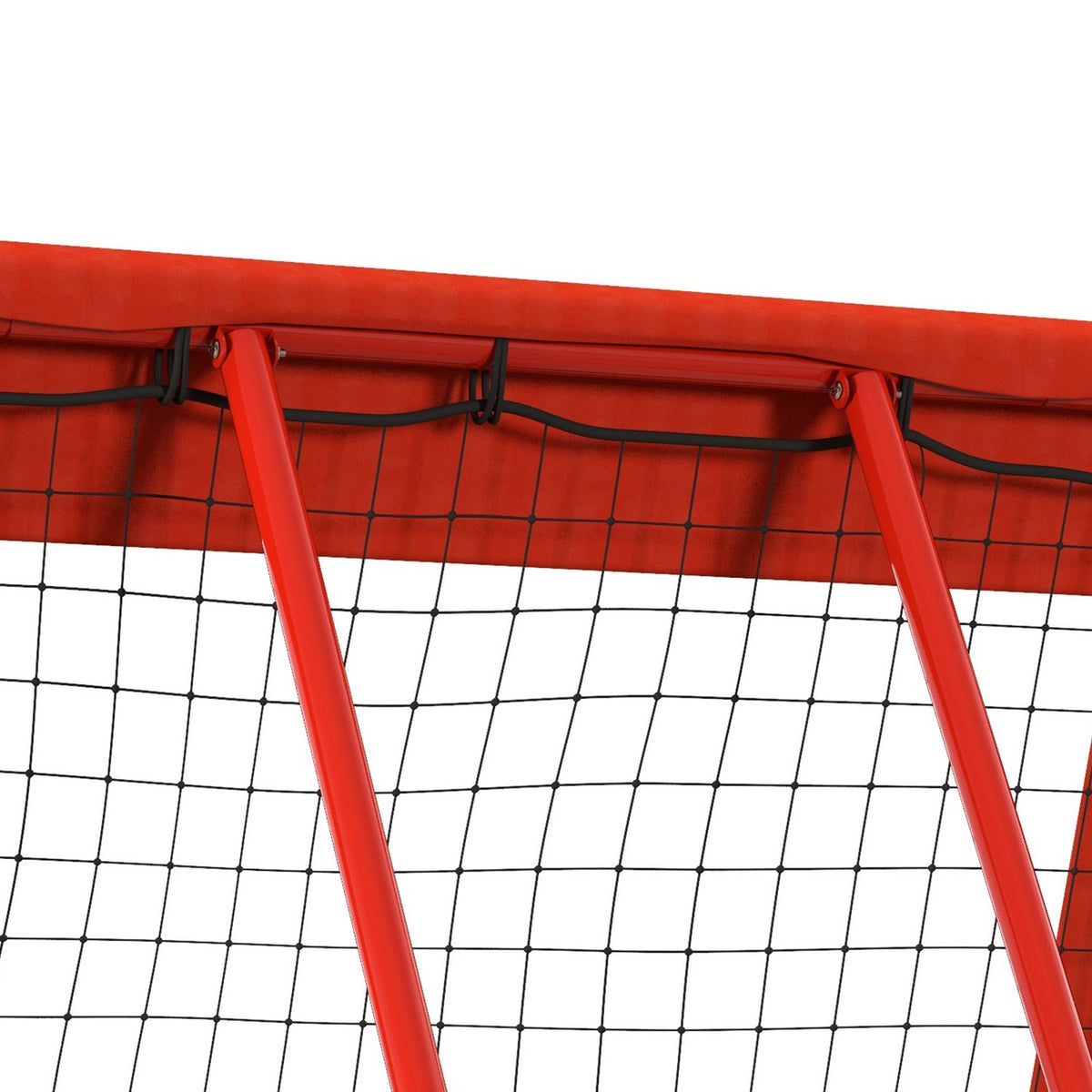 Rebounder for football, foldable football rebounder with protective edge, pegs, 5 levels height adjustable rebound wall net for handball, volleyball and basketball, red