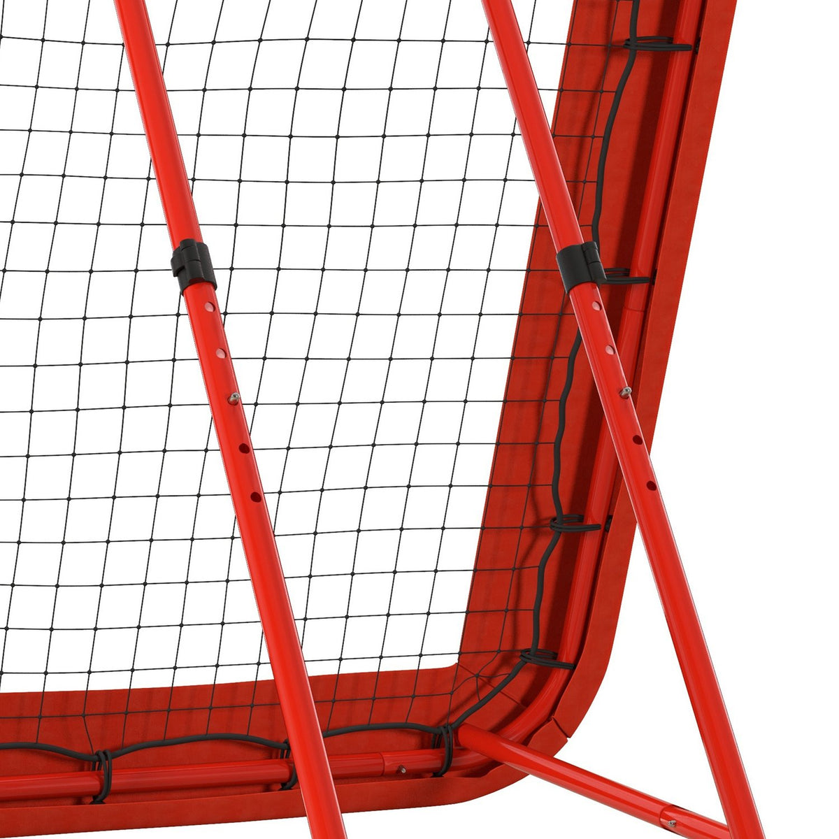 Rebounder for football, foldable football rebounder with protective edge, pegs, 5 levels height adjustable rebound wall net for handball, volleyball and basketball, red