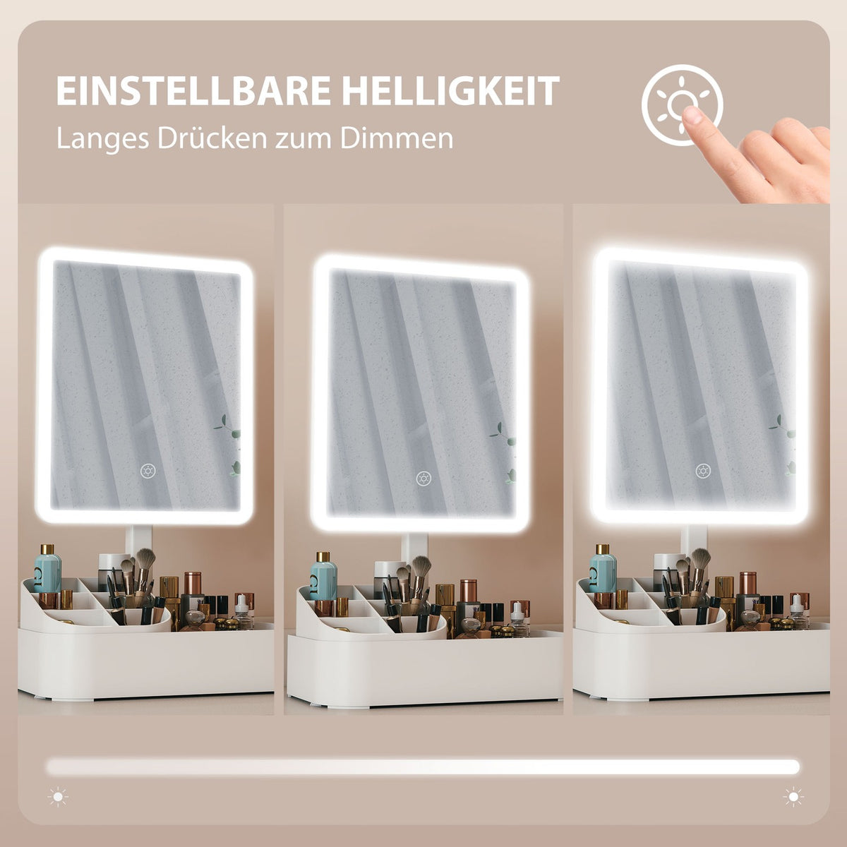 Rechargeable LED Makeup Mirror, 180 Rotating, Dual Light Modes