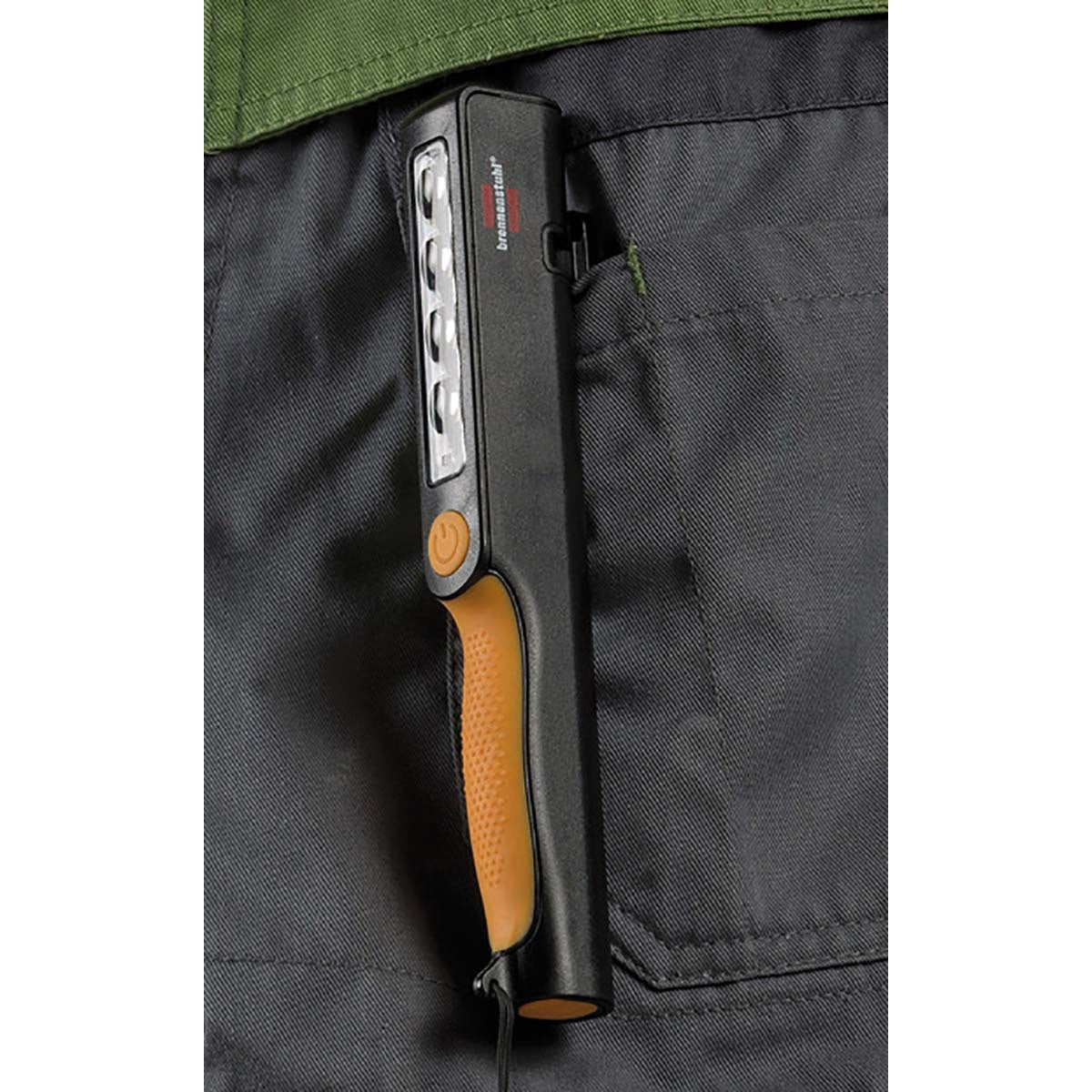 Rechargeable LED clip light / handy LED penlight with 200+150lm (battery-powered work light, inspection light incl. rotating clip with magnet)