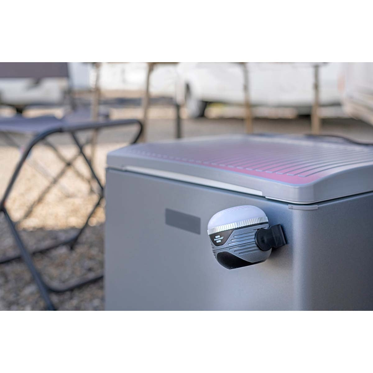 Rechargeable LED outdoor lamp OLI 310 AB with Bluetooth® speaker (Camping lamp with magnet and hook / Caravan lamp for outdoors with speaker 1x 3W, rechargeable and incl. USB power bank)