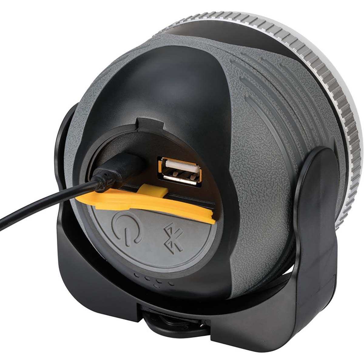 Rechargeable LED outdoor lamp OLI 310 AB with Bluetooth® speaker (Camping lamp with magnet and hook / Caravan lamp for outdoors with speaker 1x 3W, rechargeable and incl. USB power bank)