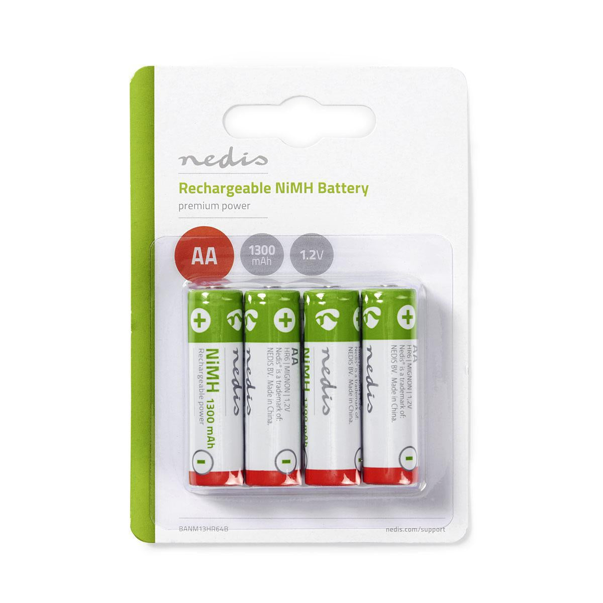 Rechargeable Ni-MH battery AA | 1.2 V DC | 1300 mAh | 4-Blister