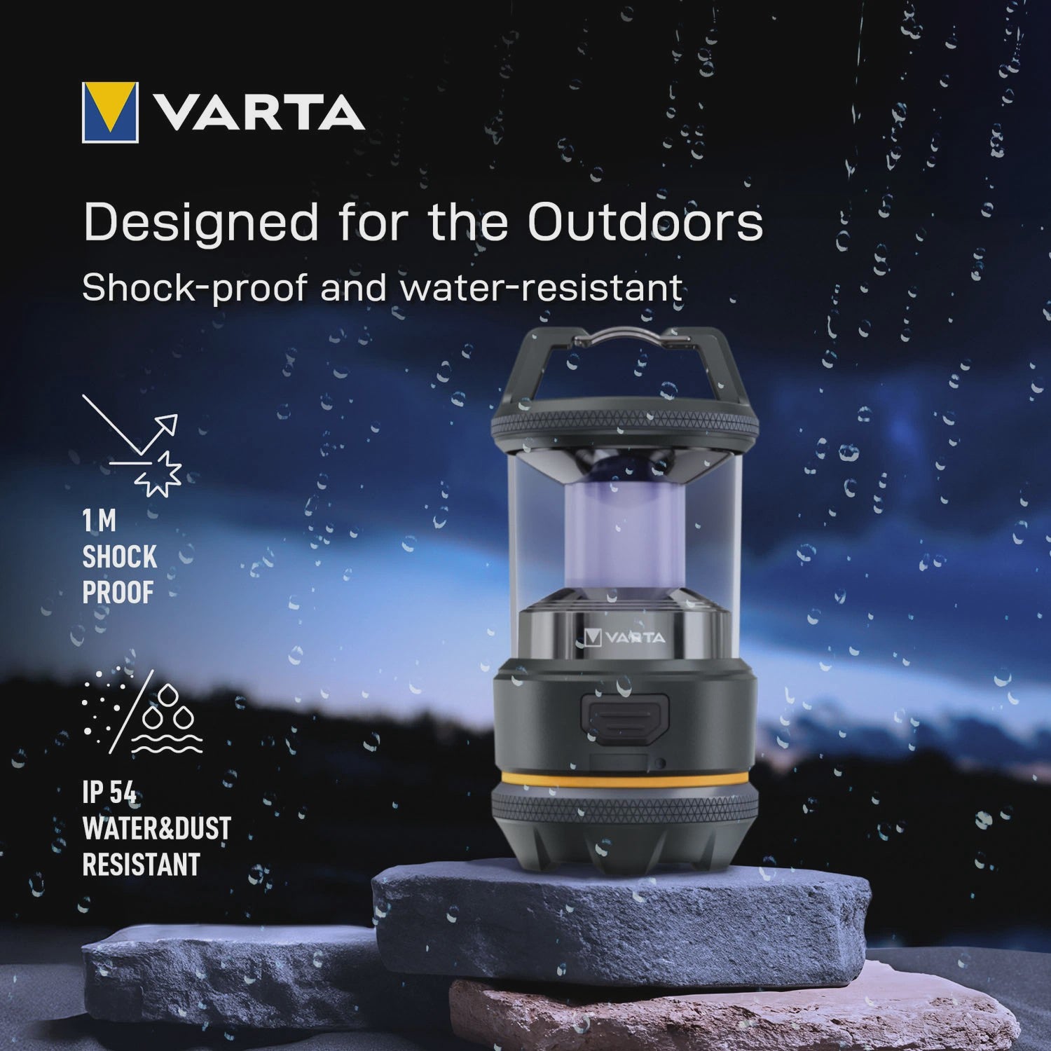 Rechargeable Outdoor Lantern with USB-C, 3 Light Modes