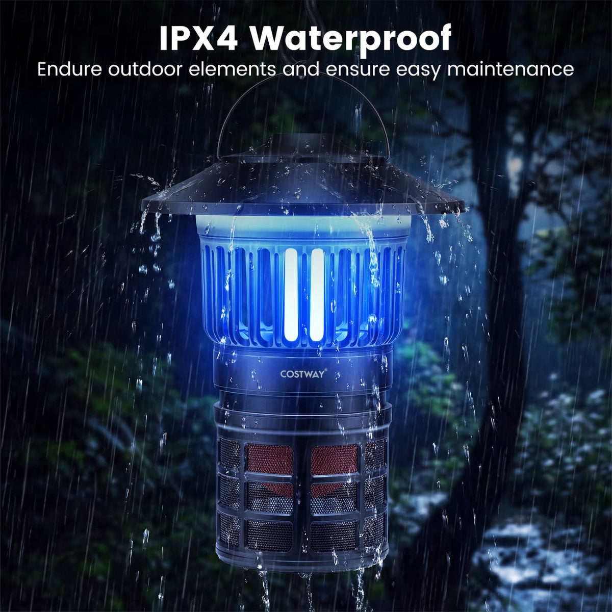 Rechargeable UV Bug Trap Light, 360–400 Nm, IPX4