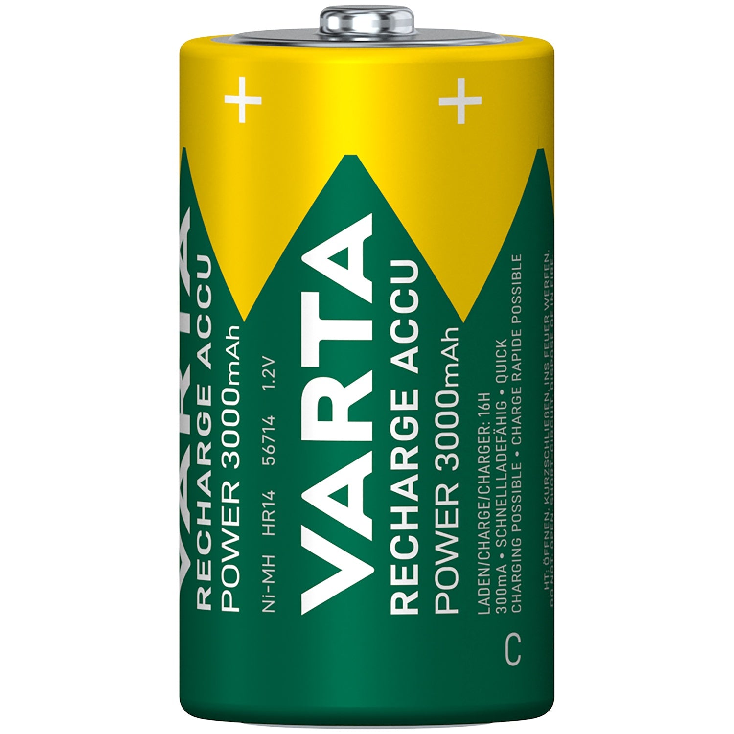 Rechargeable battery C 3000 mAh 2-pack
