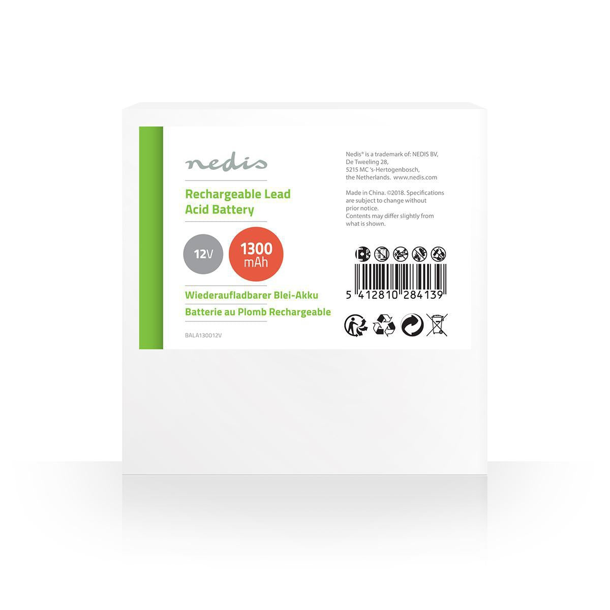 Rechargeable lead acid battery | Lead-acid | Rechargeable | 12 V| 1300 mAh