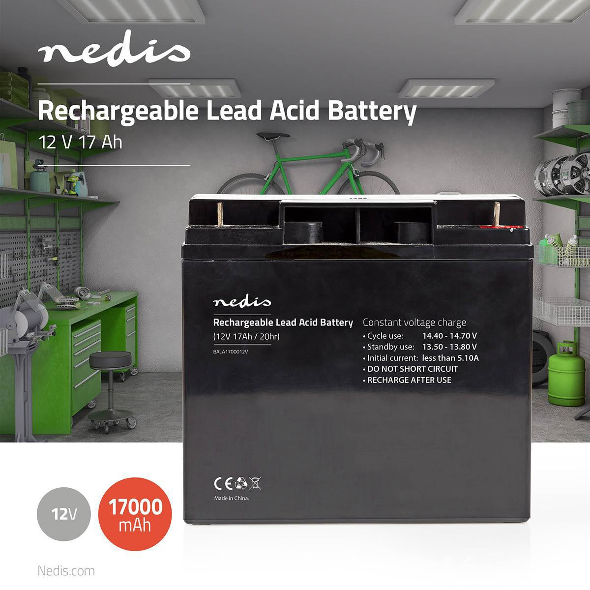 Rechargeable lead acid battery | Lead-acid | Rechargeable | 12 V| 17000mAh