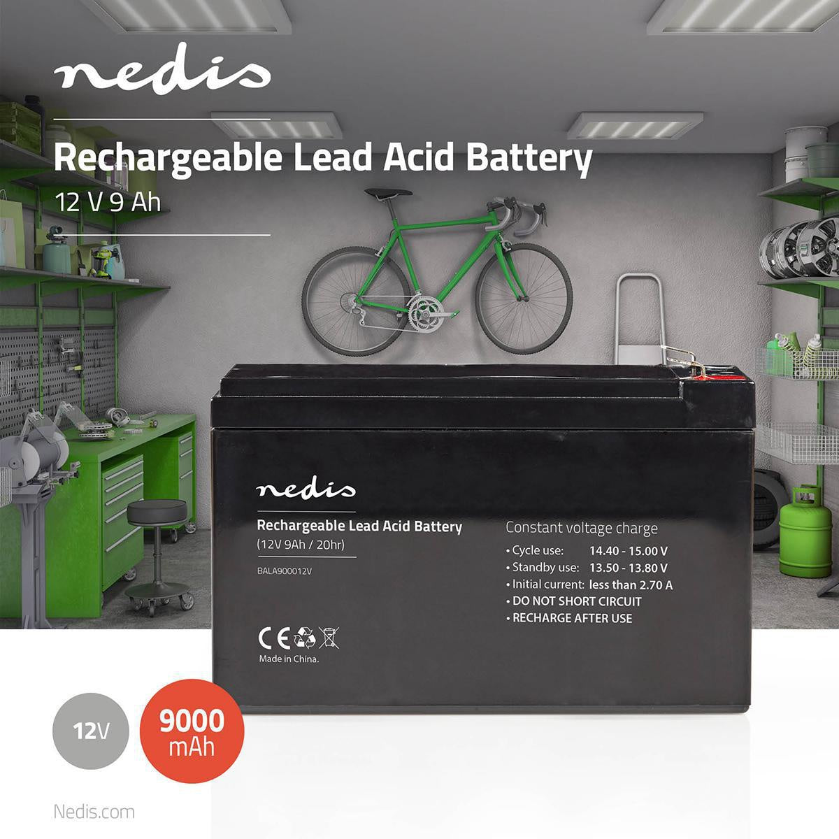 Rechargeable lead acid battery | Lead-acid | Rechargeable | 12 V| 9000mAh