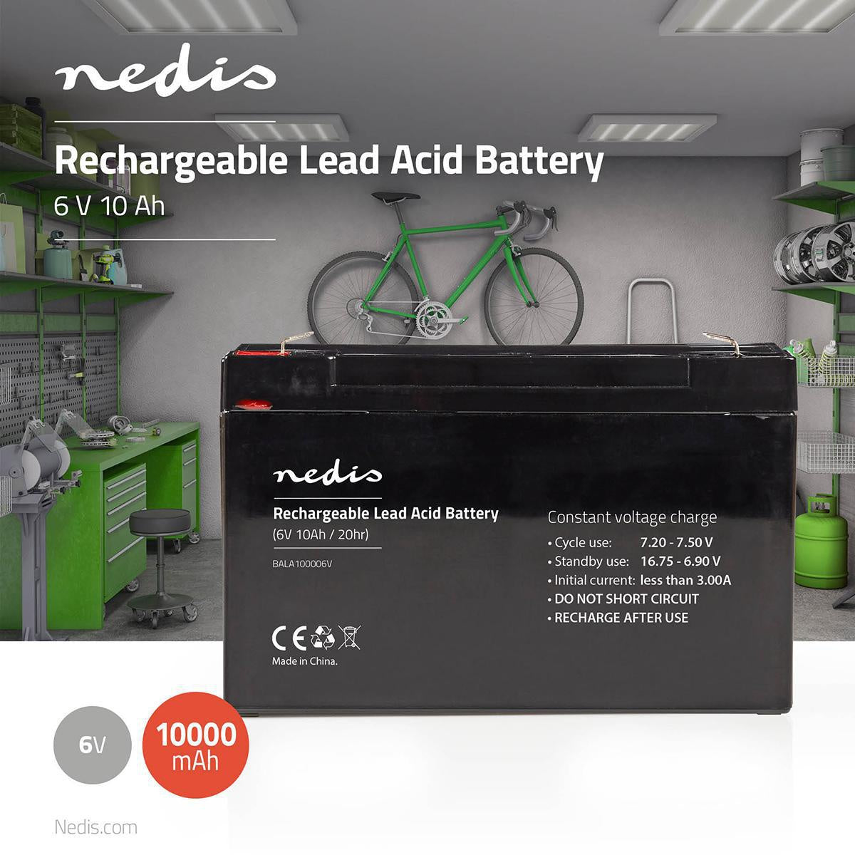 Rechargeable lead acid battery | Lead-acid | Rechargeable | 6 V| 10000mAh