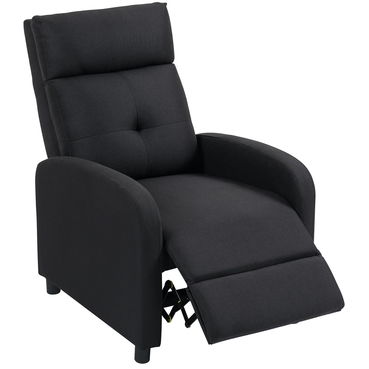 Recliner Chair, Linen-Look Fabric, Black, Adjustable to 155º