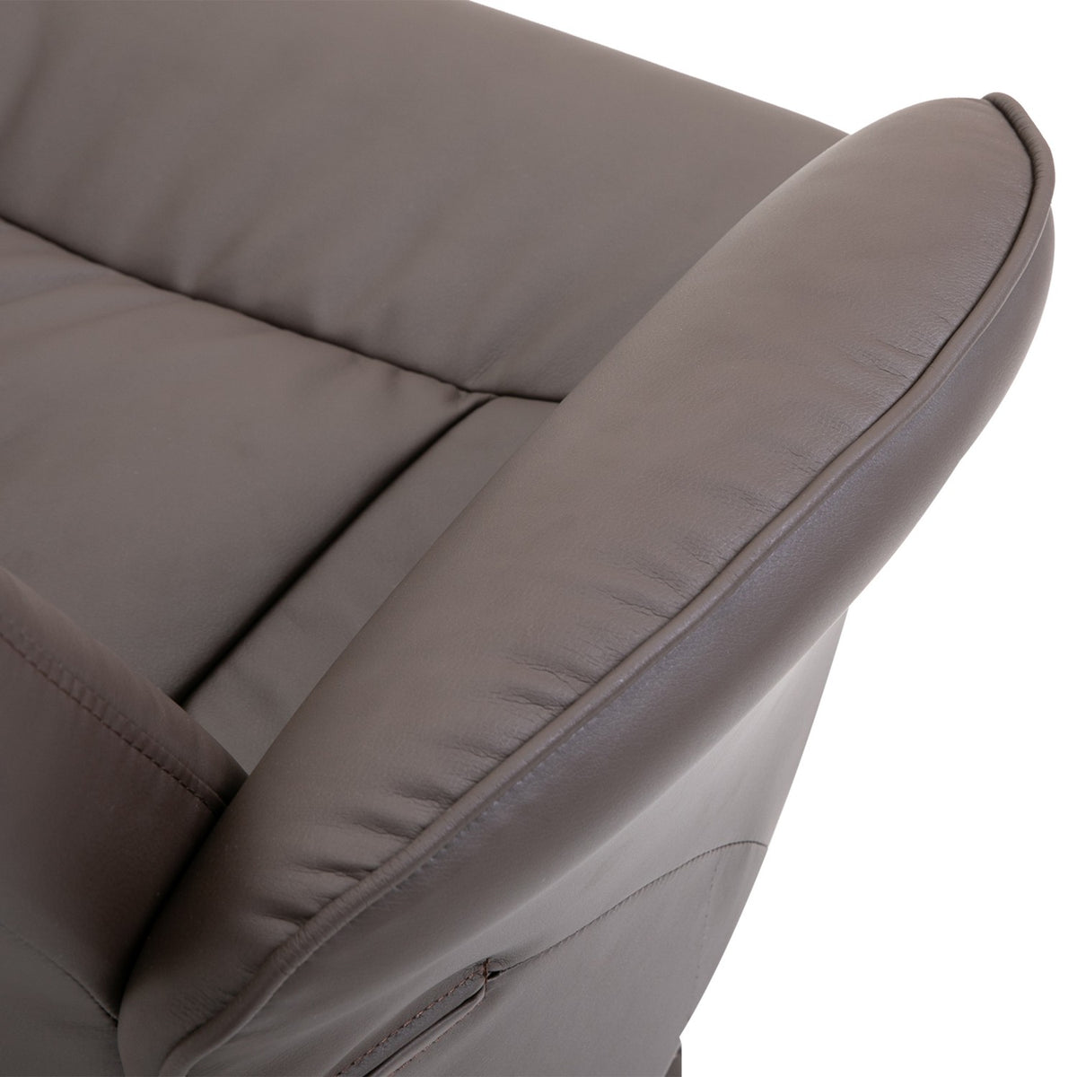 Recliner Chair and Ottoman Set, Faux Leather, Brown