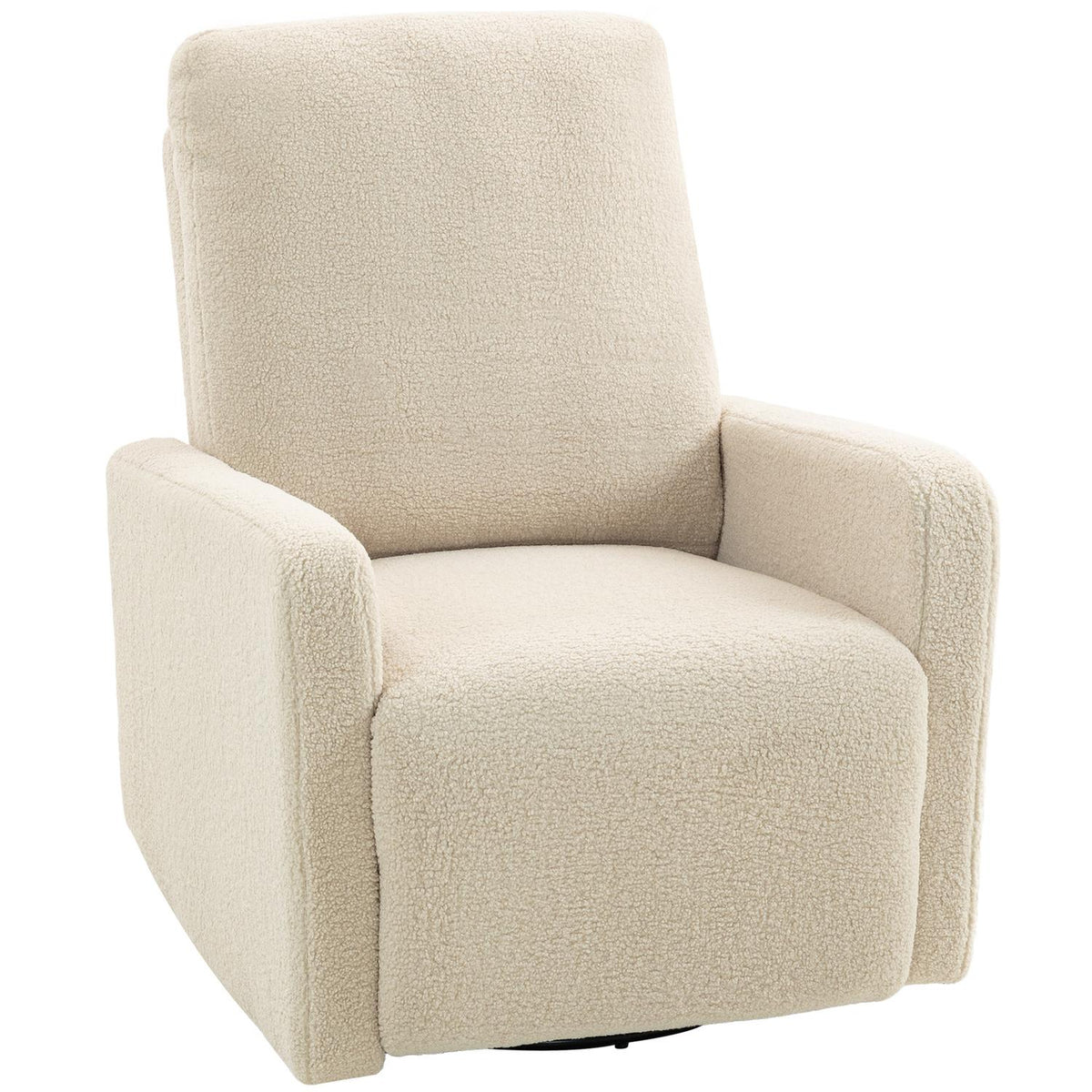Recliner Chair with Adjustable Backrest, Fleece Cover, Beige