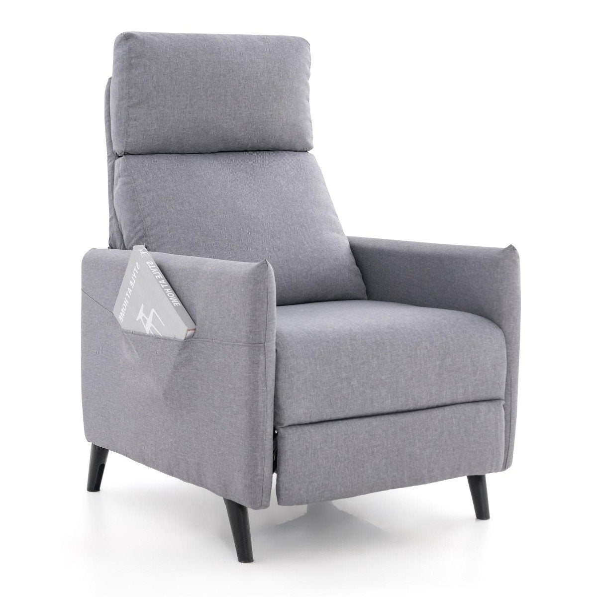 Recliner Chair with Adjustable Backrest & Footrest, Linen Fabric