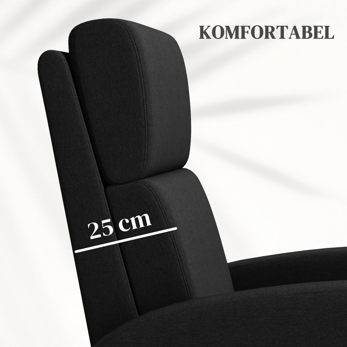 Recliner Chair with Adjustable Backrest and Footrest, Black